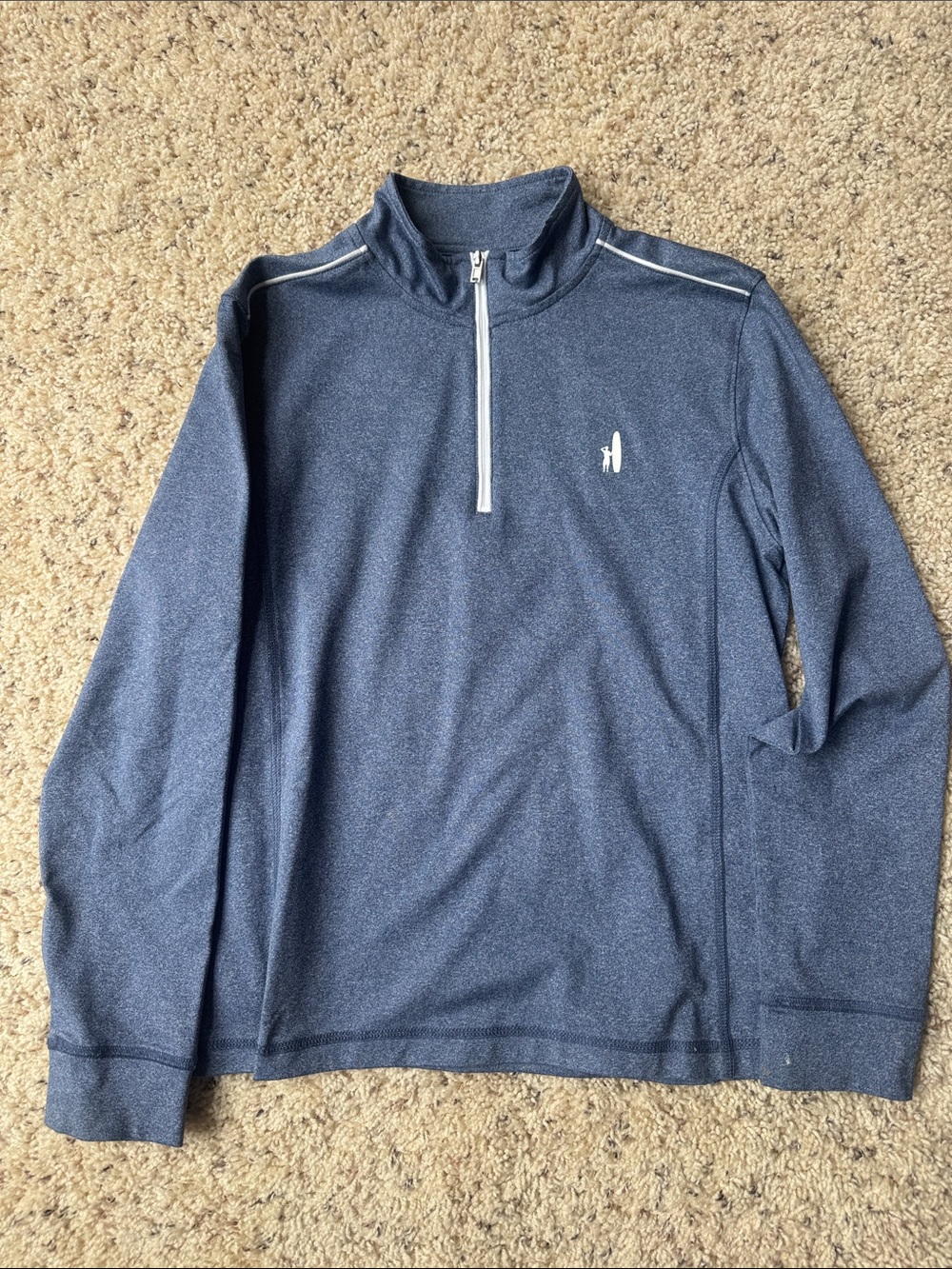 Johnnie-O youth Quarter-Zip Pullover with Small Logo - Heather Navy
